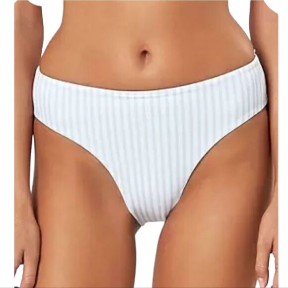 NWT Charlie Holiday Tally Striped Bikini Bottom - Picture 1 of 3